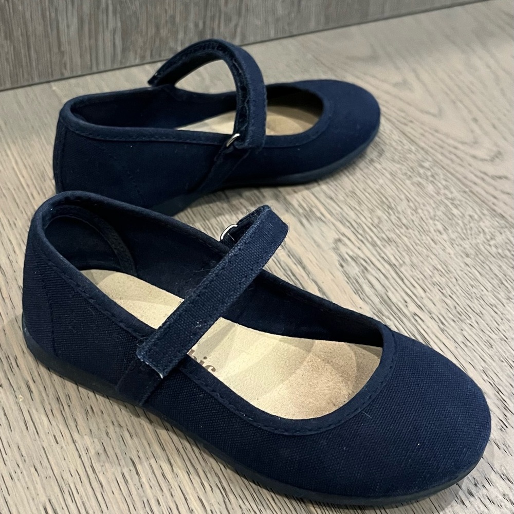 Classic Girls Childrenchic Navy Canvas Mary Janes - Size EU 25 (US 8.5)
